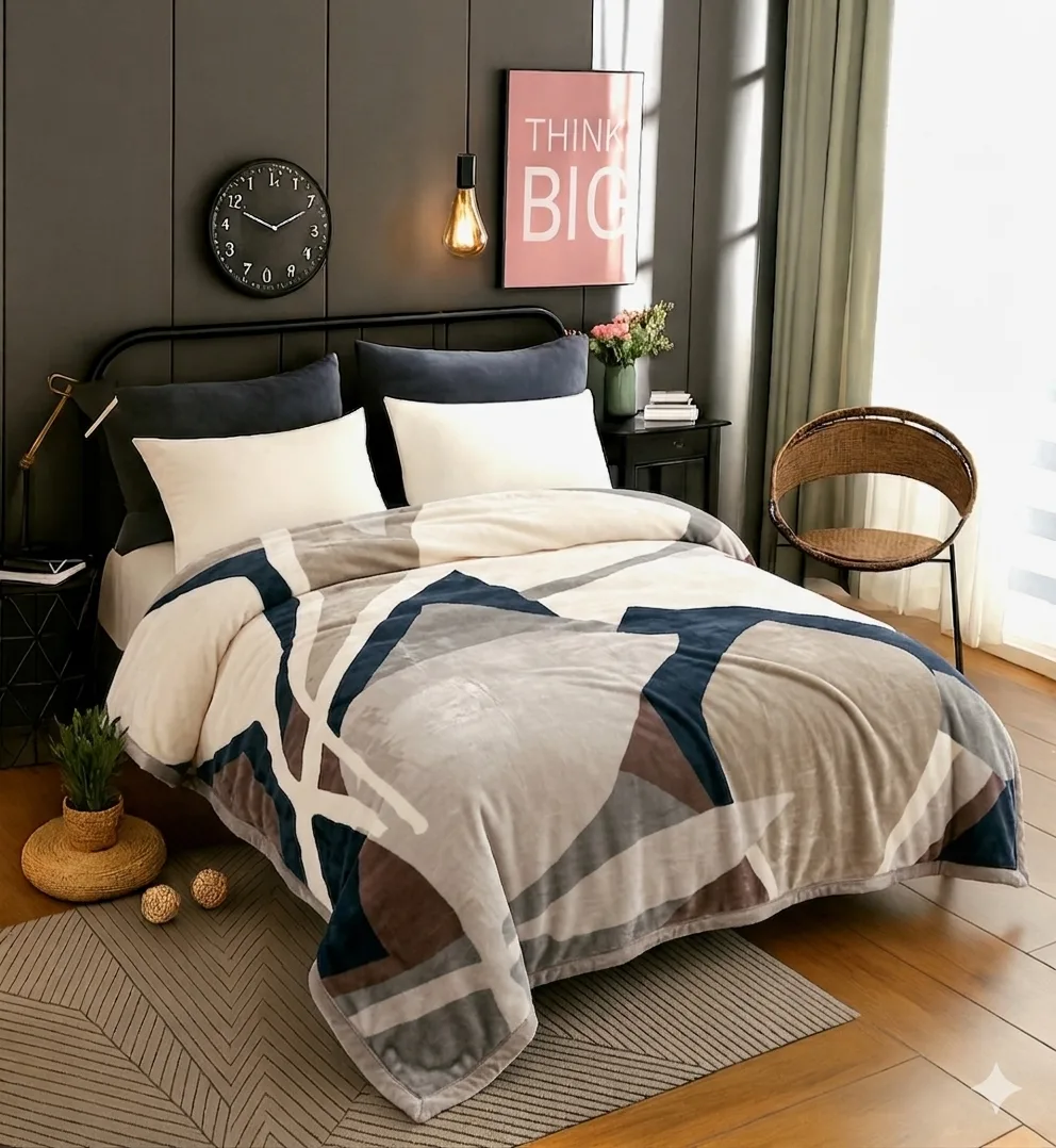 Super Cloudy double bed blanket — seasonal stocking design