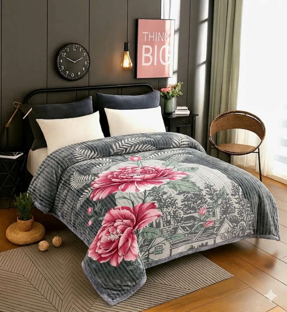 Super soft mink blanket double bed — ultra-soft pile finish
