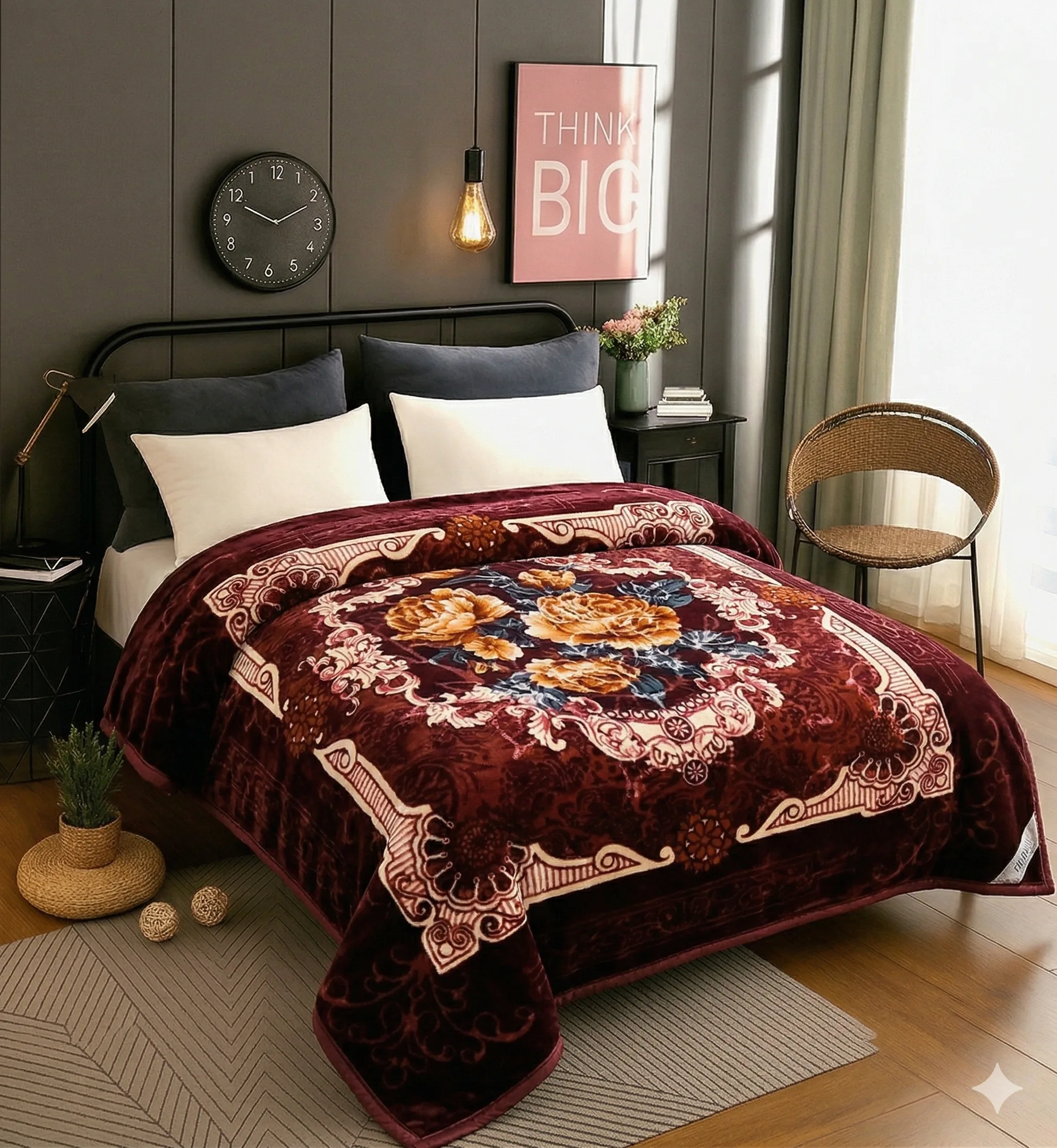Premium mink blanket double bed — luxury soft pile