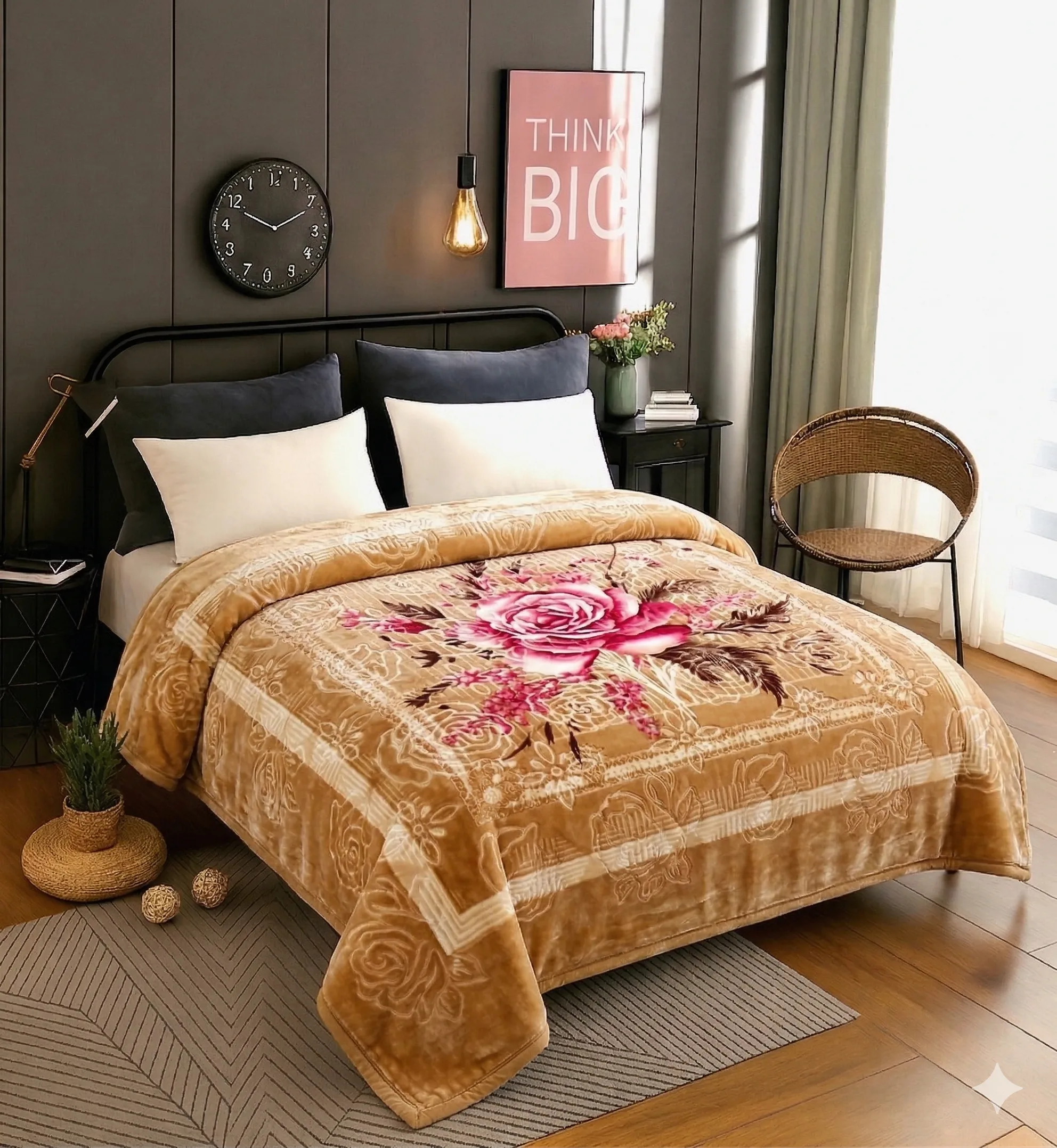 Premium mink blanket double bed — bulk wholesale design