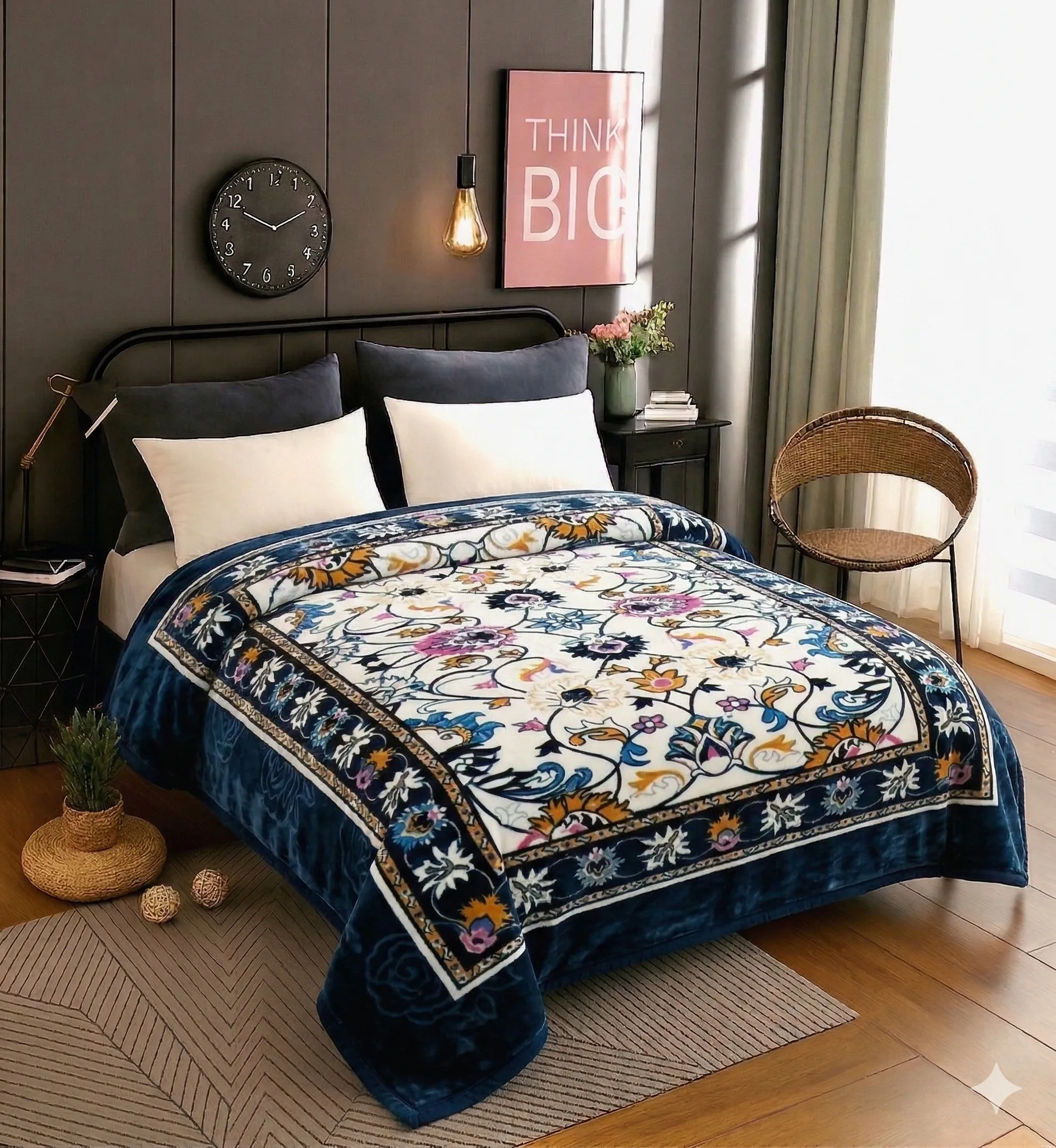 Super soft mink blanket double bed — premium soft pile