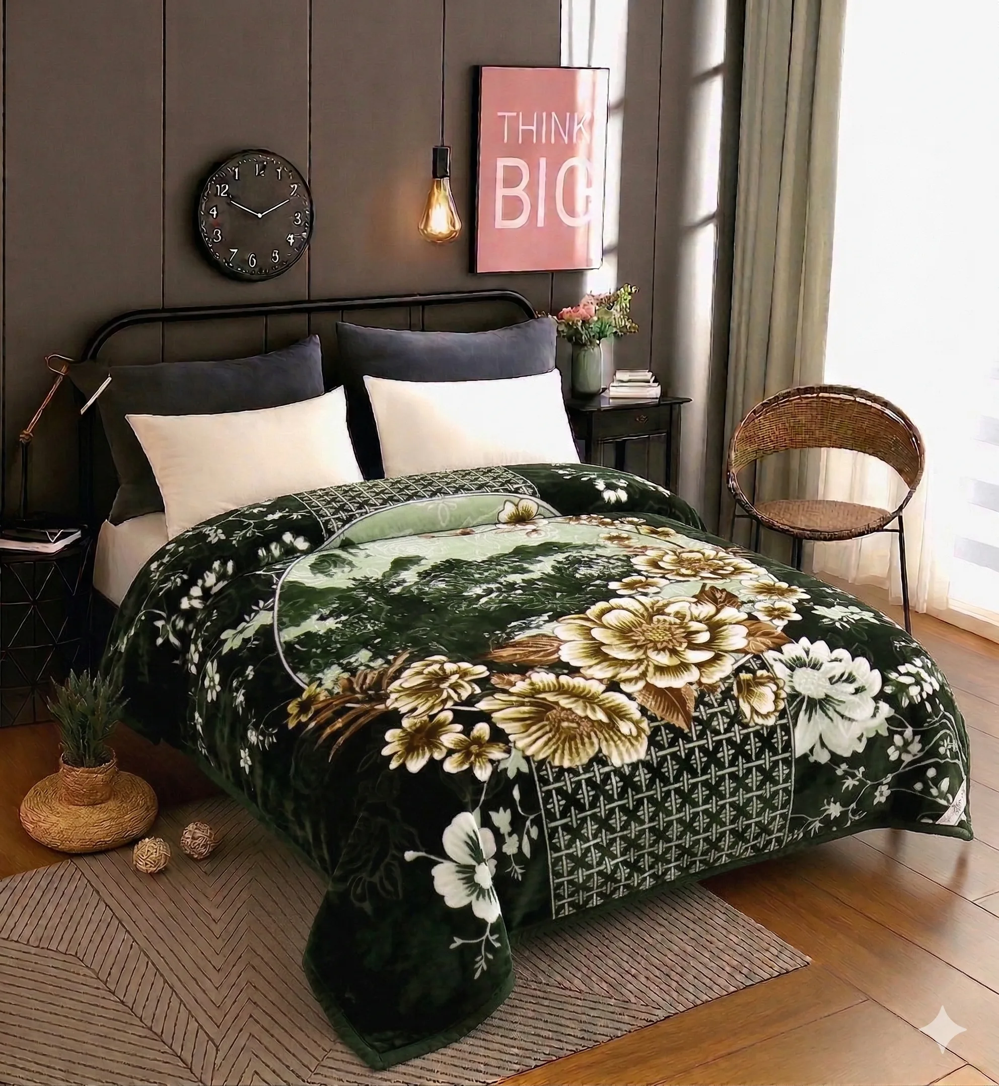 Super soft mink wholesale double bed — premium pattern