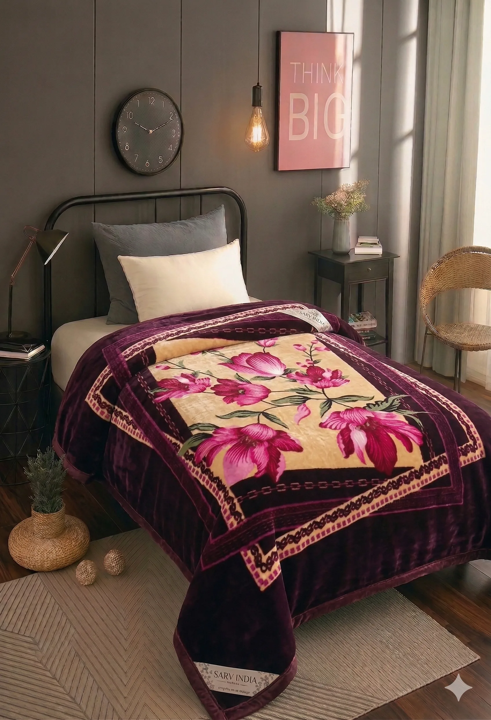 Premium mink blanket single bed — ultra-soft pile finish